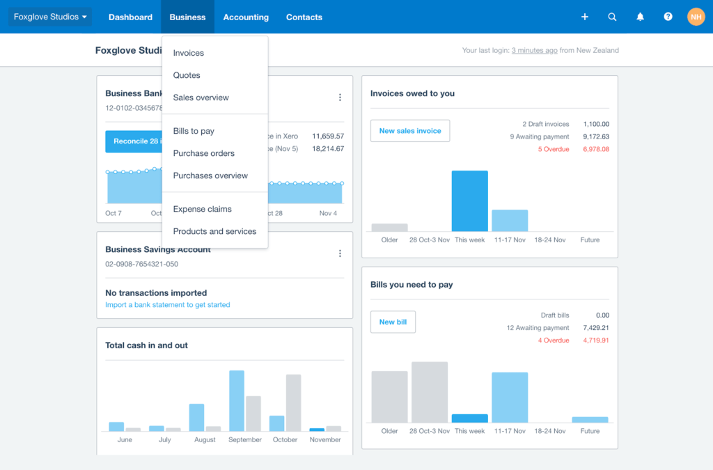 Xero Dashboard