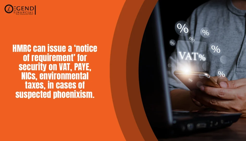 HMRC notice of requirement for VAT, PAYE, NICs due to suspected phoenixism